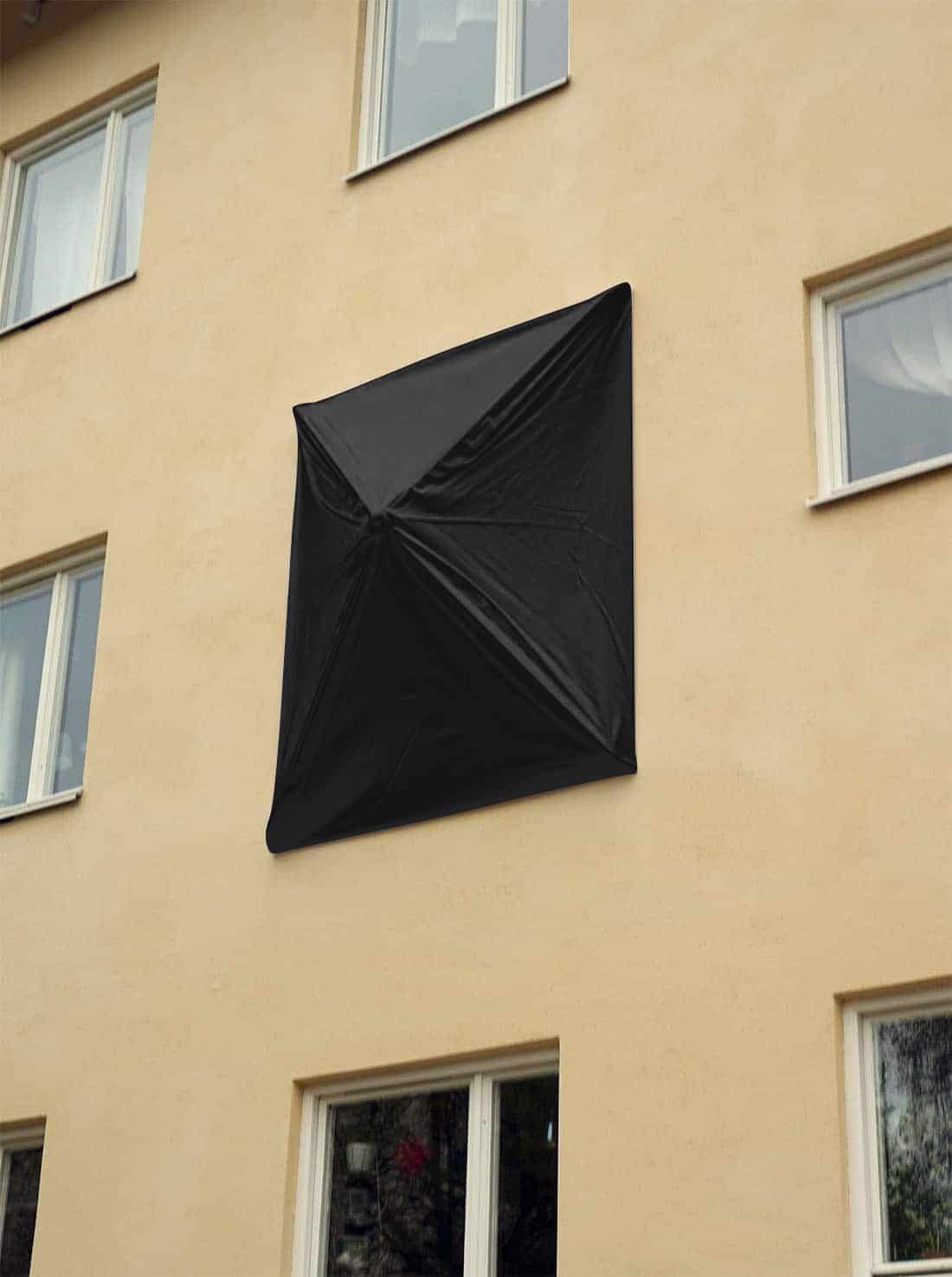 Fönsterparaply svart