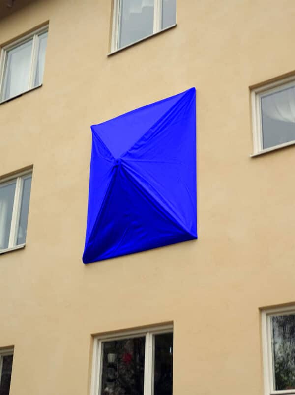 Fönsterparaply blå